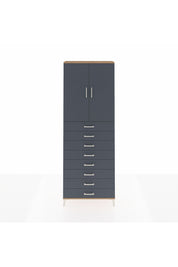 Arges Dolap 3 Raflı 8 Çekmeceli 2 Kapaklı 88x30x243 Çam-Antrasit