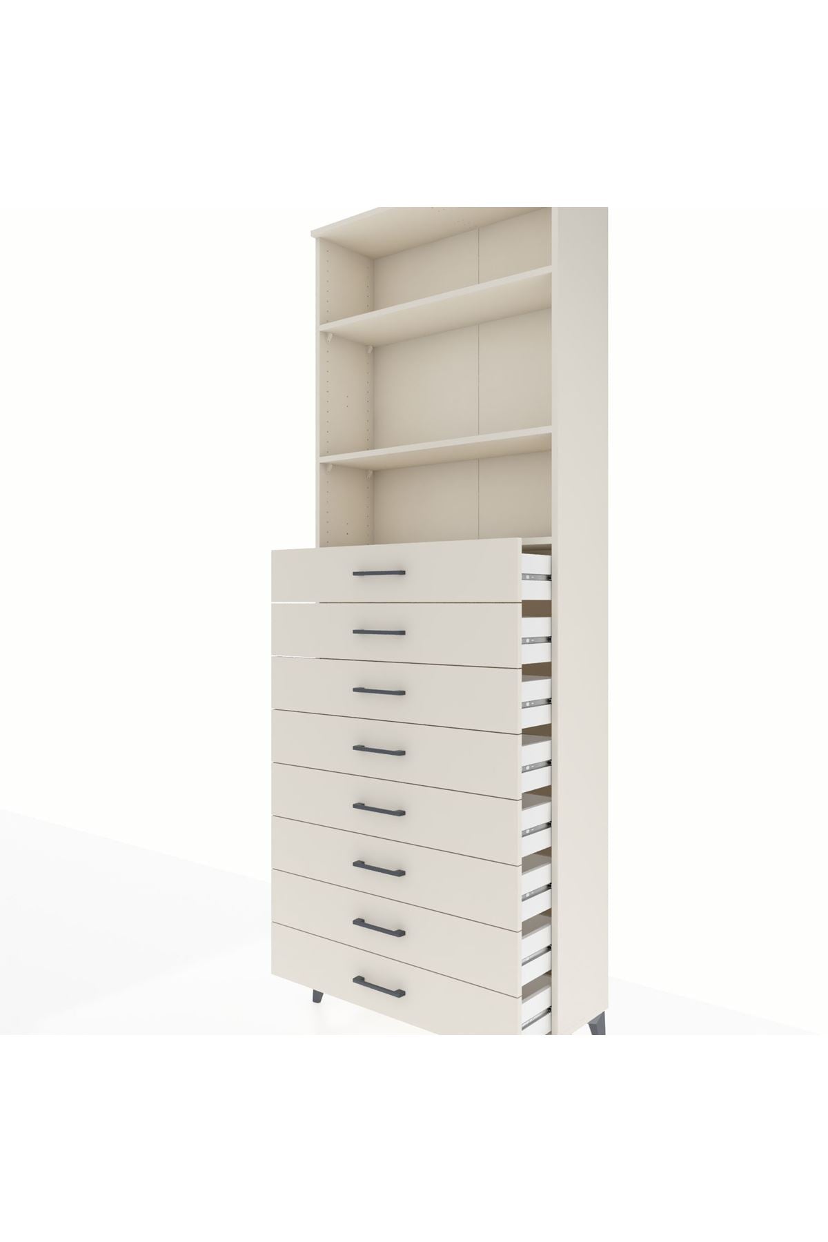 Arges Dolap 3 Raflı 8 Çekmeceli 88x30x243 Aytaşı-Aytaşı