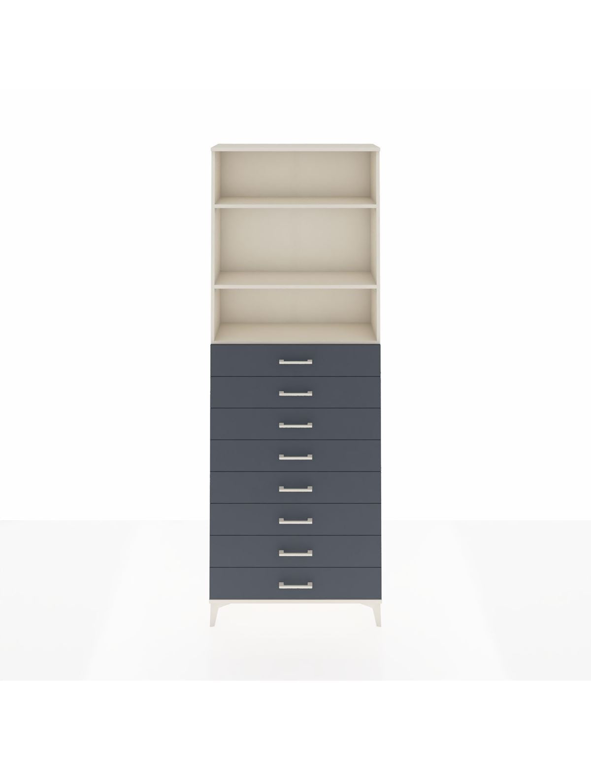 Arges Dolap 3 Raflı 8 Çekmeceli 88x30x243 Aytaşı-Antrasit