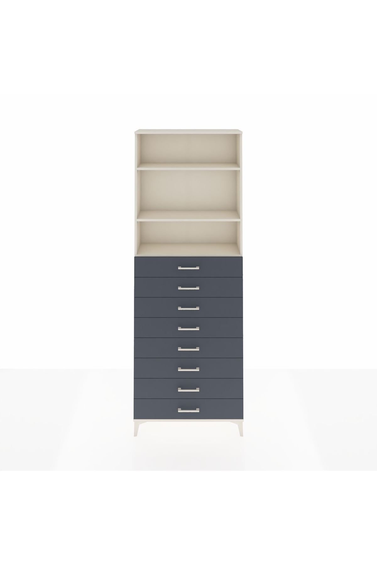Arges Dolap 3 Raflı 8 Çekmeceli 88x30x243 - S33M210V2A