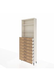 Arges Dolap 3 Raflı 8 Çekmeceli 88x30x243 Aytaşı-Çam