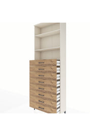 Arges Dolap 3 Raflı 8 Çekmeceli 88x30x243 Aytaşı-Çam