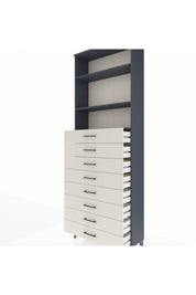 Arges Dolap 3 Raflı 8 Çekmeceli 88x30x243 Antrasit-Aytaşı