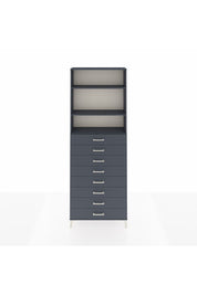 Arges Dolap 3 Raflı 8 Çekmeceli 88x30x243 Antrasit-Antrasit