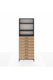 Arges Dolap 3 Raflı 8 Çekmeceli 88x30x243 Antrasit-Çam