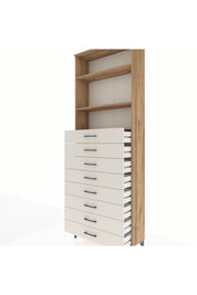 Arges Dolap 3 Raflı 8 Çekmeceli 88x30x243 Çam-Aytaşı