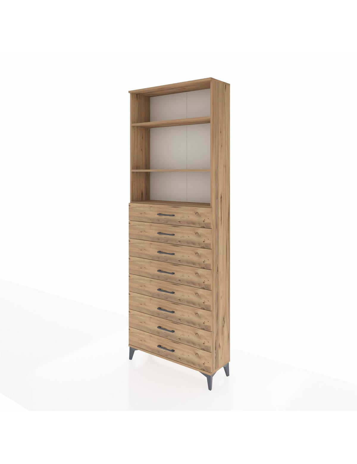 Arges Dolap 3 Raflı 8 Çekmeceli 88x30x243 - S33M210V9A