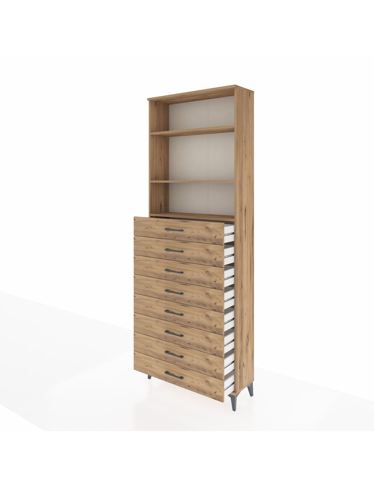 Arges Dolap 3 Raflı 8 Çekmeceli 88x30x243 - S33M210V9A