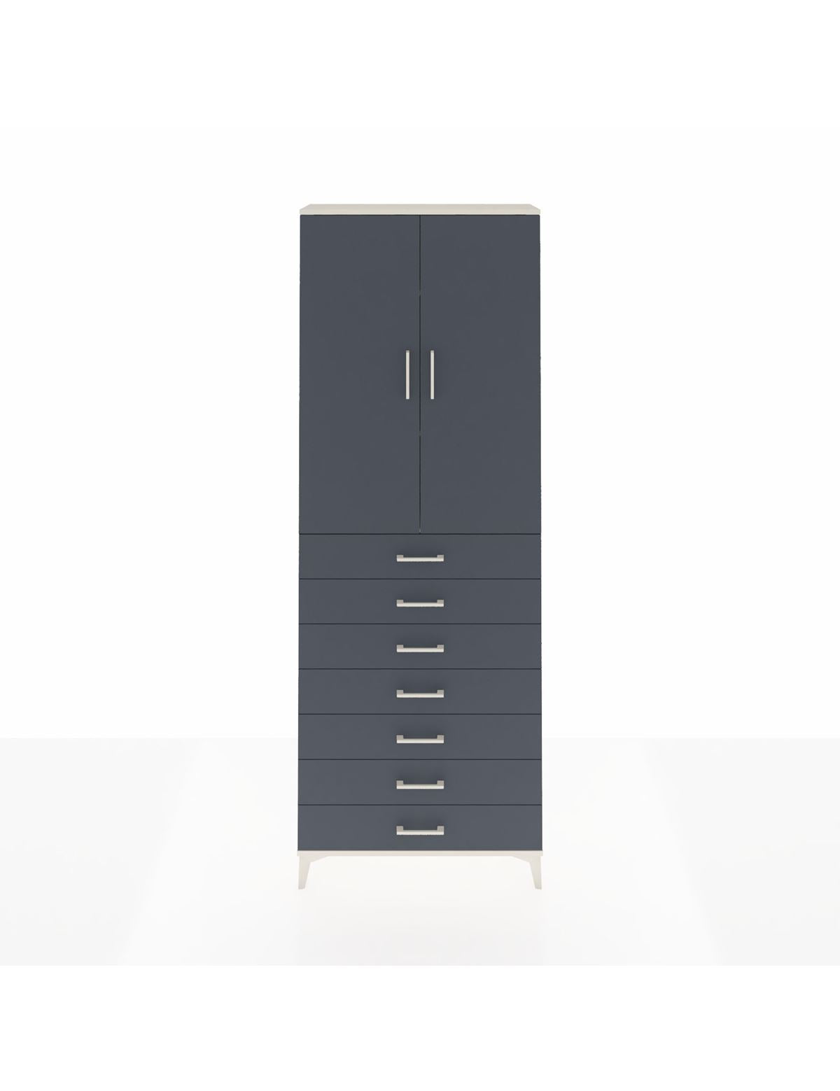 Arges Dolap 3 Raflı 7 Çekmeceli 2 Kapaklı 88x30x243 Aytaşı-Antrasit