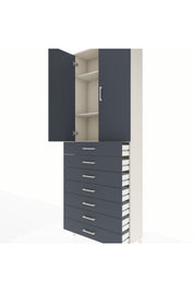 Arges Dolap 3 Raflı 7 Çekmeceli 2 Kapaklı 88x30x243 Aytaşı-Antrasit