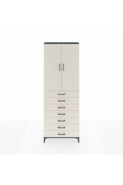 Arges Dolap 3 Raflı 7 Çekmeceli 2 Kapaklı 88x30x243 Antrasit-Aytaşı