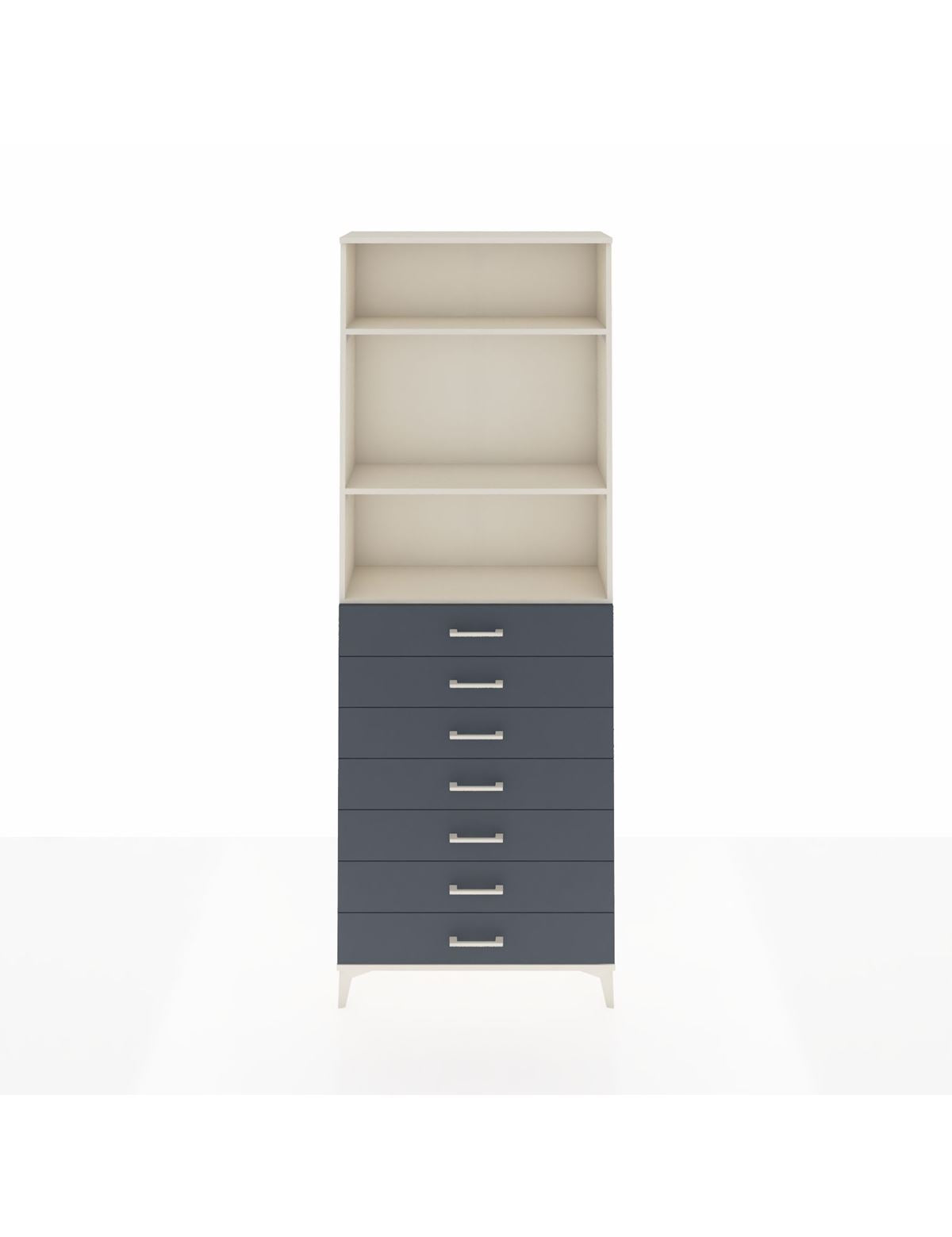 Arges Dolap 3 Raflı 7 Çekmeceli 88x30x243 Aytaşı-Antrasit