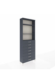 Arges Dolap 3 Raflı 7 Çekmeceli 88x30x243 Antrasit-Antrasit