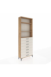 Arges Dolap 3 Raflı 7 Çekmeceli 88x30x243 Çam-Aytaşı