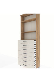 Arges Dolap 3 Raflı 7 Çekmeceli 88x30x243 Çam-Aytaşı