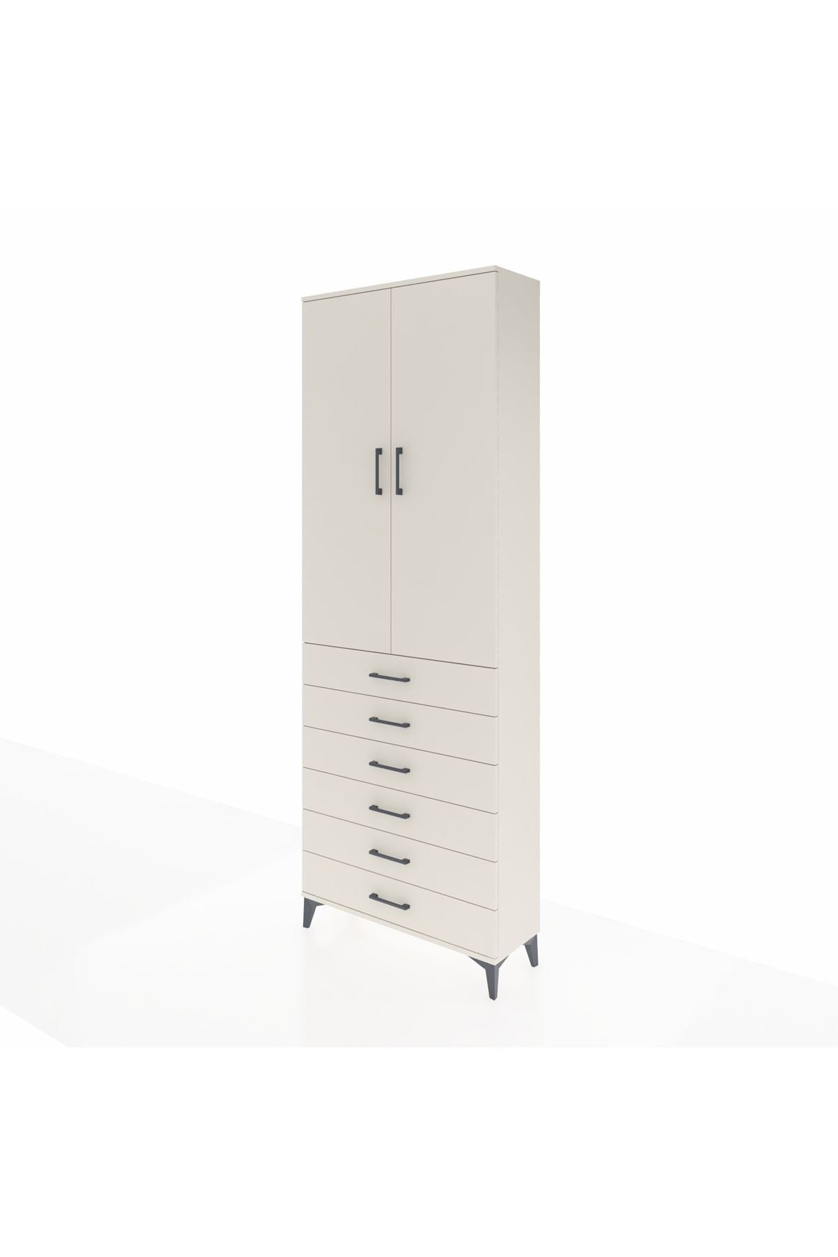 Arges Dolap 3 Raflı 6 Çekmeceli 2 Kapaklı 88x30x243 Aytaşı-Aytaşı