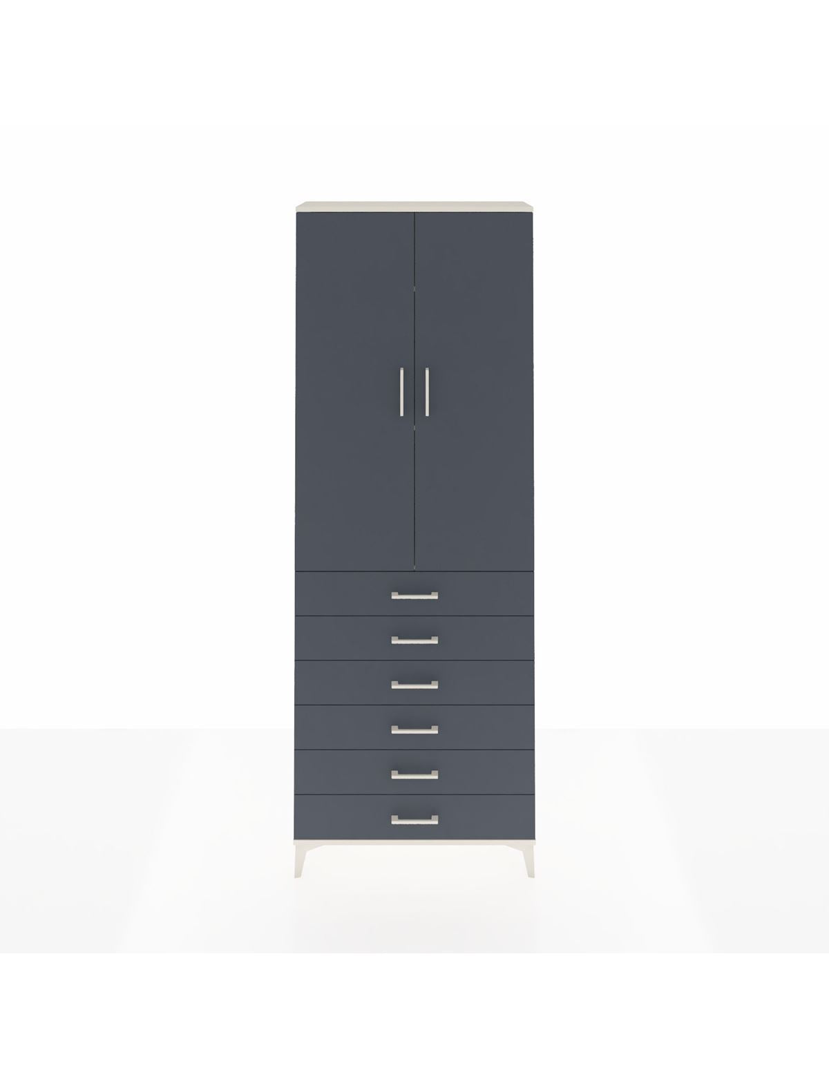 Arges Dolap 3 Raflı 6 Çekmeceli 2 Kapaklı 88x30x243 Aytaşı-Antrasit