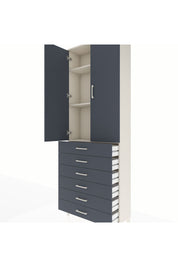 Arges Dolap 3 Raflı 6 Çekmeceli 2 Kapaklı 88x30x243 Aytaşı-Antrasit