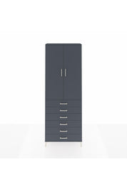 Arges Dolap 3 Raflı 6 Çekmeceli 2 Kapaklı 88x30x243 Antrasit-Antrasit