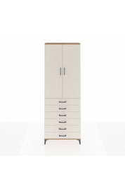 Arges Dolap 3 Raflı 6 Çekmeceli 2 Kapaklı 88x30x243 Çam-Aytaşı