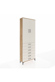 Arges Dolap 3 Raflı 6 Çekmeceli 2 Kapaklı 88x30x243 Çam-Aytaşı