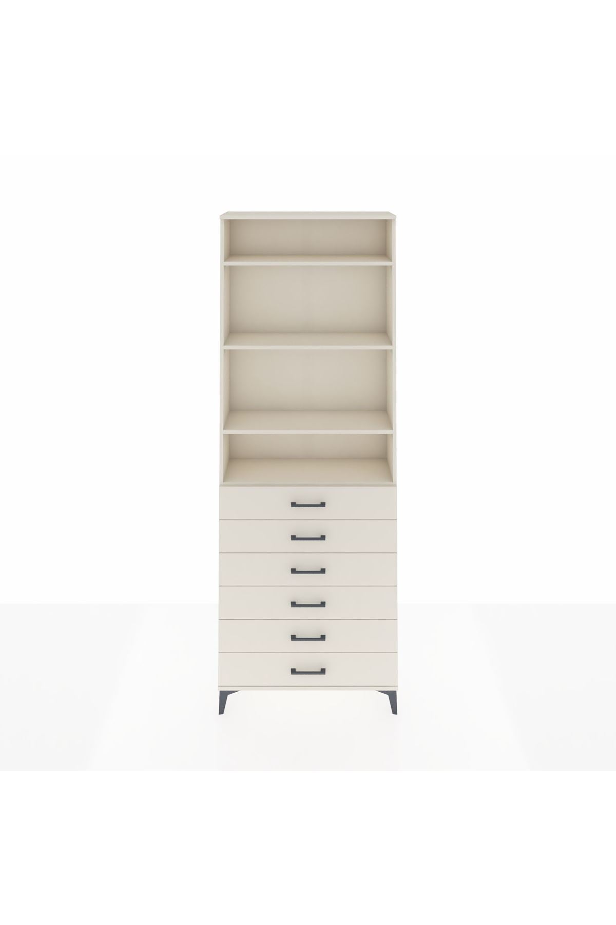 Arges Dolap 4 Raflı 6 Çekmeceli 88x30x243 Aytaşı-Aytaşı