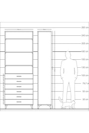 Arges Dolap 4 Raflı 6 Çekmeceli 88x30x243 Aytaşı-Aytaşı