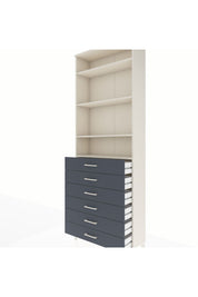 Arges Dolap 4 Raflı 6 Çekmeceli 88x30x243 Aytaşı-Antrasit