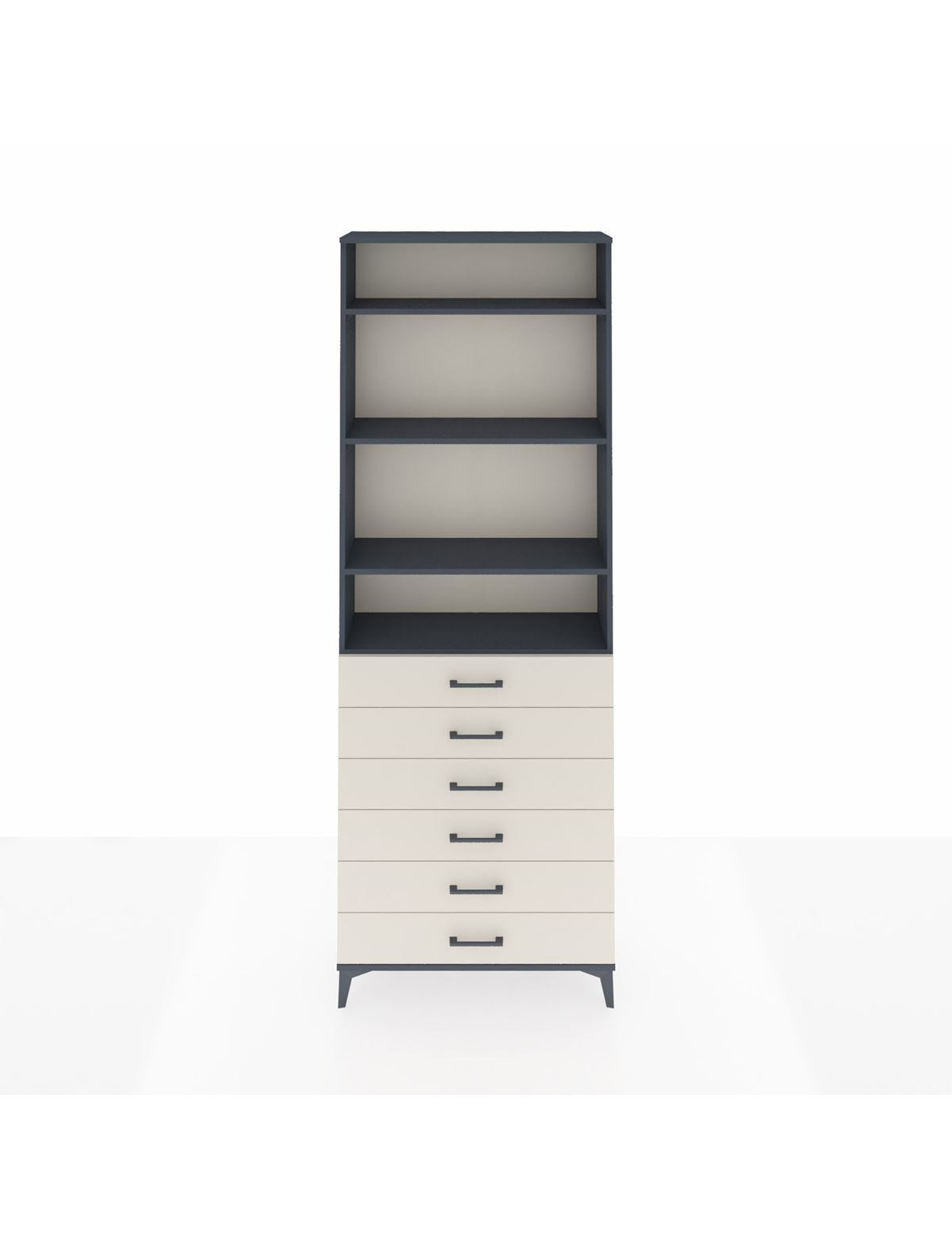 Arges Dolap 4 Raflı 6 Çekmeceli 88x30x243 Antrasit-Aytaşı