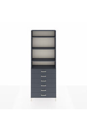 Arges Dolap 4 Raflı 6 Çekmeceli 88x30x243 Antrasit-Antrasit