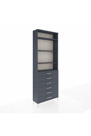 Arges Dolap 4 Raflı 6 Çekmeceli 88x30x243 Antrasit-Antrasit