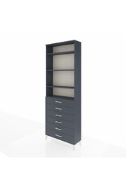 Arges Dolap 4 Raflı 6 Çekmeceli 88x30x243 Antrasit-Antrasit