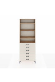 Arges Dolap 4 Raflı 6 Çekmeceli 88x30x243 Çam-Aytaşı