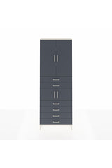 Arges Dolap 4 Raflı 6 Çekmeceli 4 Kapaklı 88x30x243