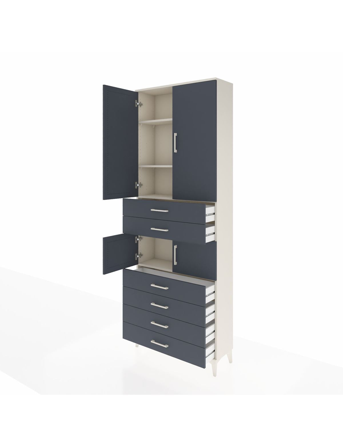 Arges Dolap 4 Raflı 6 Çekmeceli 4 Kapaklı 88x30x243 - S33M215V2A