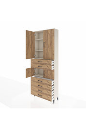 Arges Dolap 4 Raflı 6 Çekmeceli 4 Kapaklı 88x30x243 Aytaşı-Çam