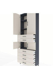 Arges Dolap 4 Raflı 6 Çekmeceli 4 Kapaklı 88x30x243 Antrasit-Aytaşı