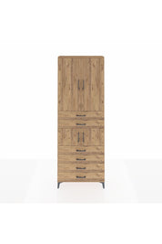 Arges Dolap 4 Raflı 6 Çekmeceli 4 Kapaklı 88x30x243 Çam-Çam