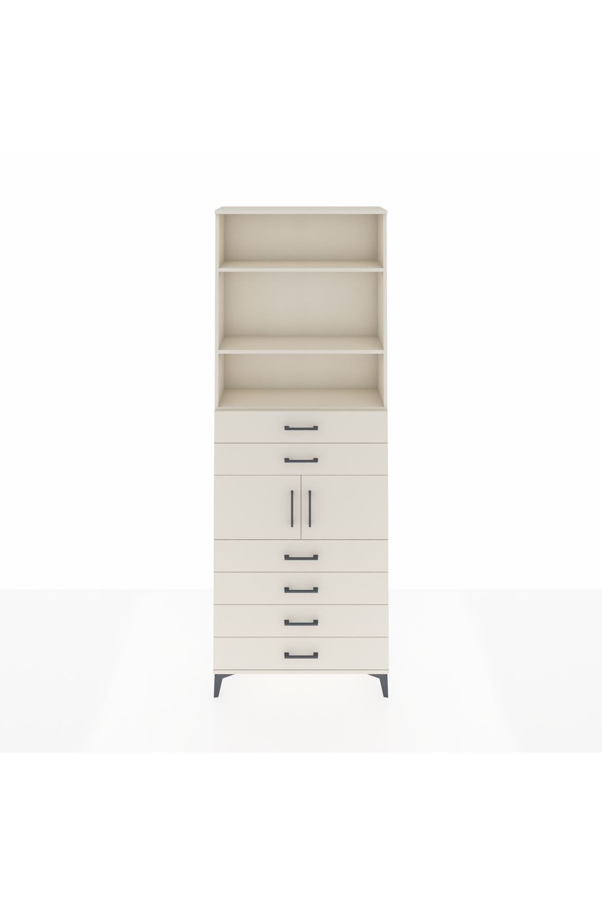 Arges Dolap 4 Raflı 6 Çekmeceli 2 Kapaklı 88x30x243 Aytaşı-Aytaşı