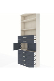 Arges Dolap 4 Raflı 6 Çekmeceli 2 Kapaklı 88x30x243 Aytaşı-Antrasit