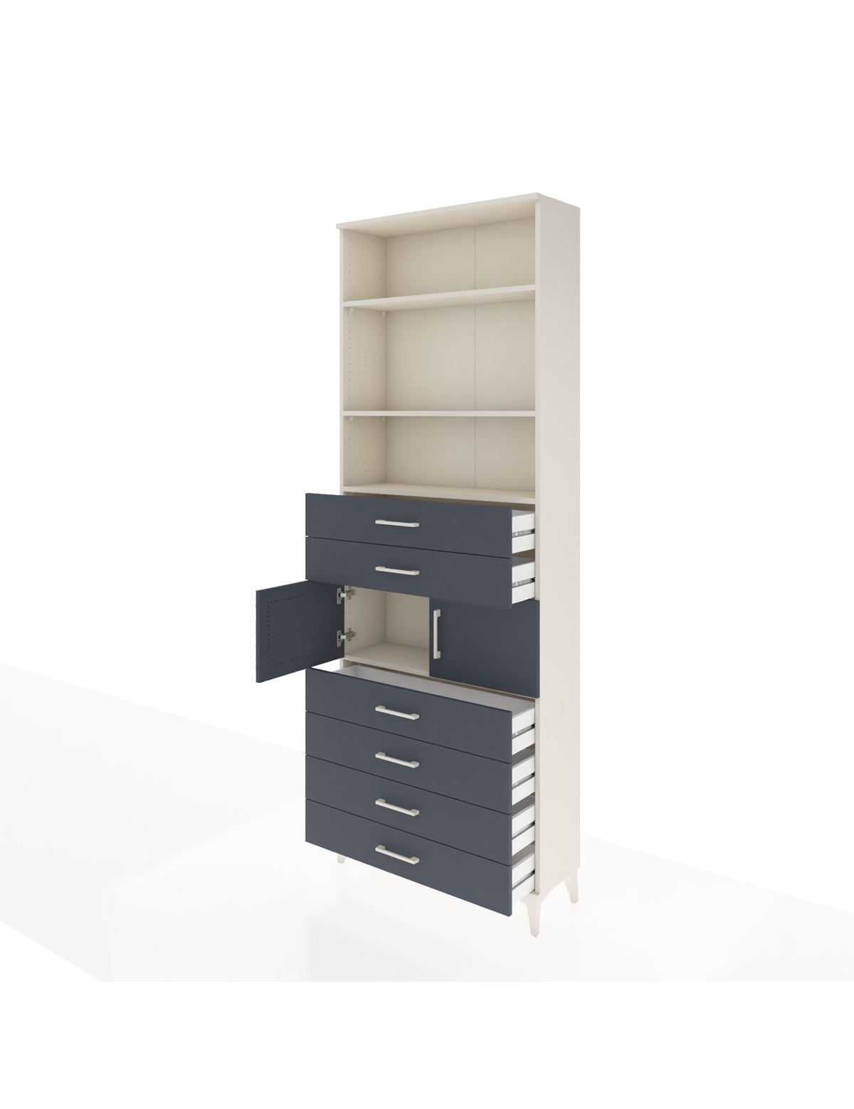 Arges Dolap 4 Raflı 6 Çekmeceli 2 Kapaklı 88x30x243 - S33M216V2A