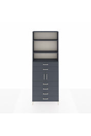 Arges Dolap 4 Raflı 6 Çekmeceli 2 Kapaklı 88x30x243 Antrasit-Antrasit