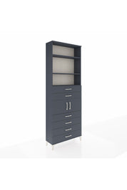 Arges Dolap 4 Raflı 6 Çekmeceli 2 Kapaklı 88x30x243 Antrasit-Antrasit