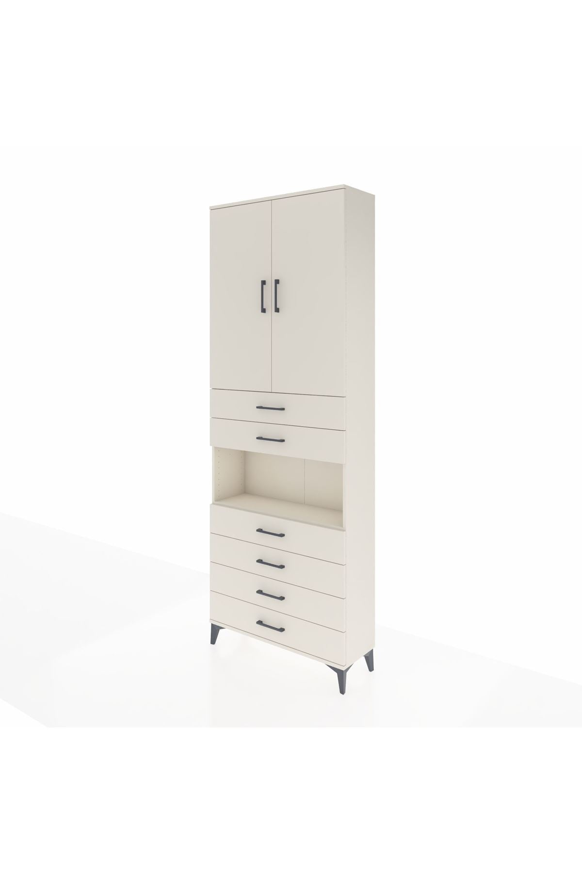 Arges Dolap 4 Raflı 6 Çekmeceli 2 Kapaklı 88x30x243 Aytaşı-Aytaşı