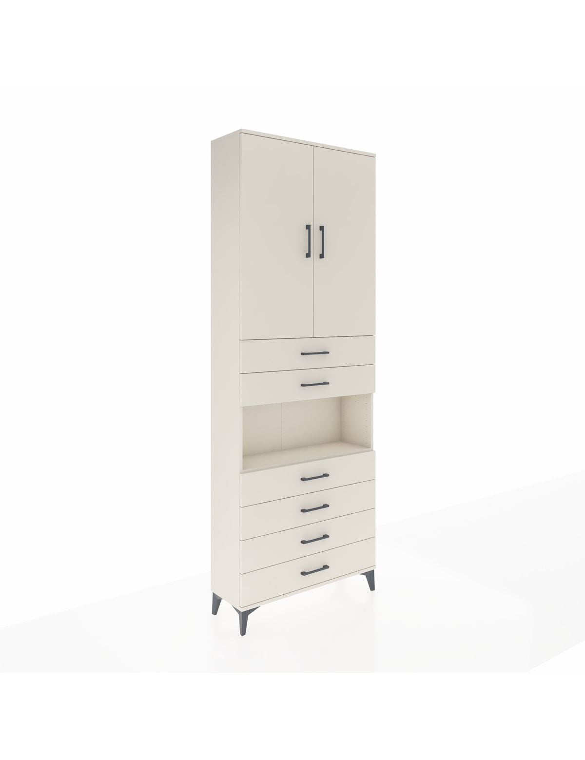 Arges Dolap 4 Raflı 6 Çekmeceli 2 Kapaklı 88x30x243 Aytaşı-Aytaşı