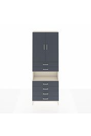 Arges Dolap 4 Raflı 6 Çekmeceli 2 Kapaklı 88x30x243 Aytaşı-Antrasit