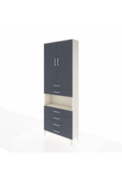 Arges Dolap 4 Raflı 6 Çekmeceli 2 Kapaklı 88x30x243 Aytaşı-Antrasit