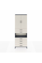 Arges Dolap 4 Raflı 6 Çekmeceli 2 Kapaklı 88x30x243 Antrasit-Aytaşı