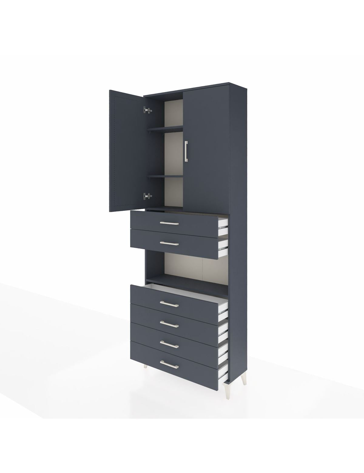 Arges Dolap 4 Raflı 6 Çekmeceli 2 Kapaklı 88x30x243 - S33M217V5A