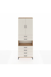 Arges Dolap 4 Raflı 6 Çekmeceli 2 Kapaklı 88x30x243 Çam-Aytaşı